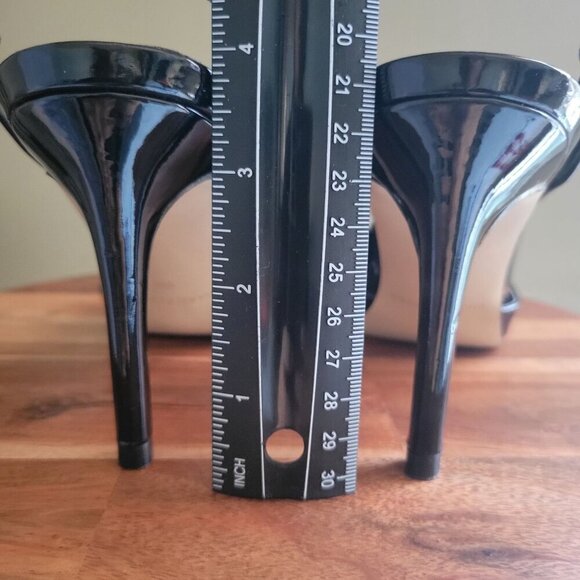 Marc Fisher Black Patent Leather Slingback Pointed Toe Heels-US 9M - Picture 7 of 10
